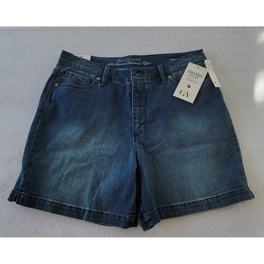 Gloria Vanderbilt Amanda Bermuda length Plus Size 14p  blue‎ Classic Rise